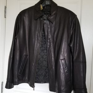 Jos A. Bank Leather Bomber Jacket